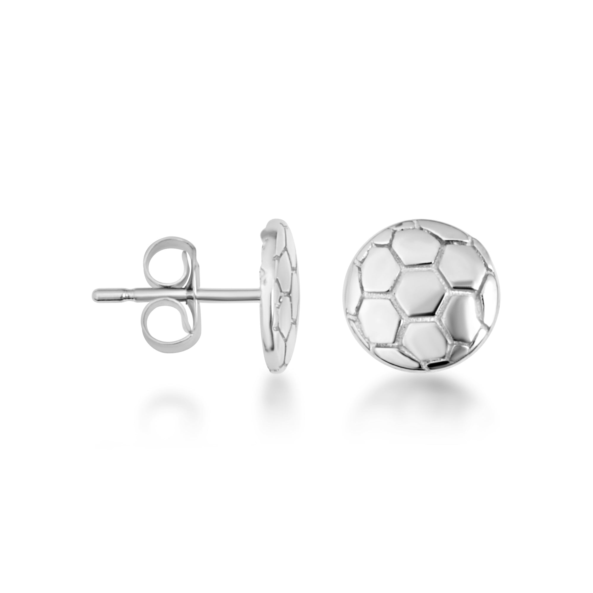 Sterling Silver Soccer Ball Athletic Sports Stud Earrings