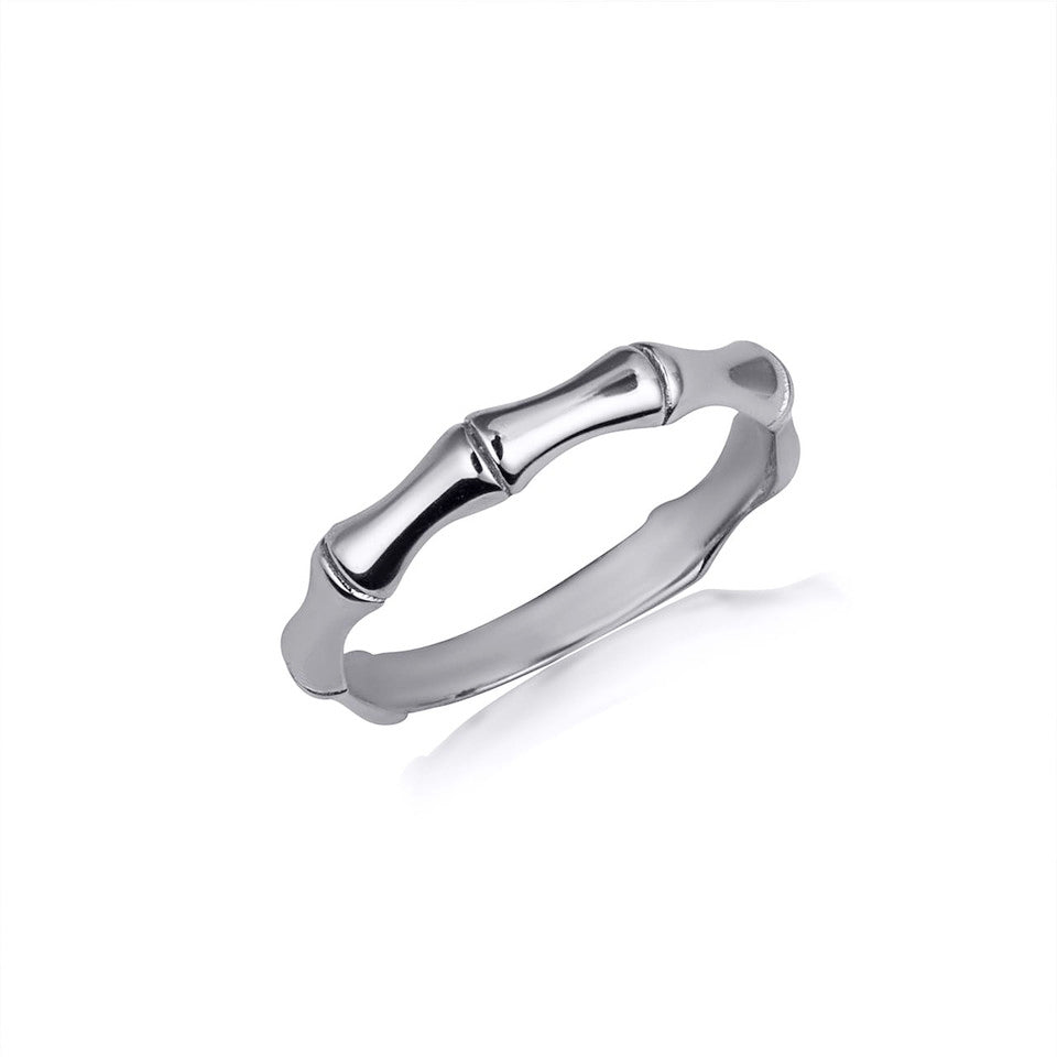 Sterling Silver Stackable Bamboo Band Ring