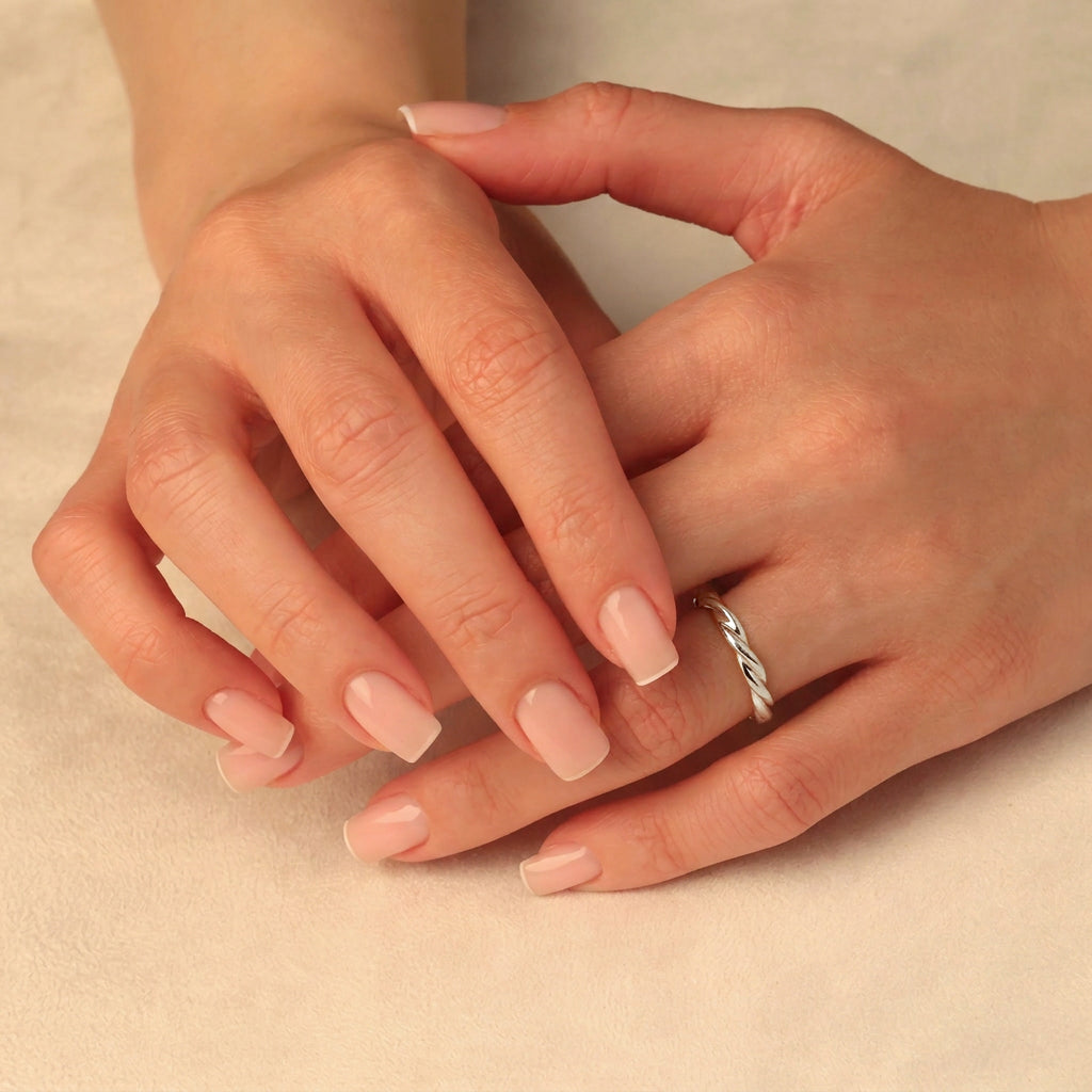 Sterling Silver Stackable Twist Eternity Ring, view 2