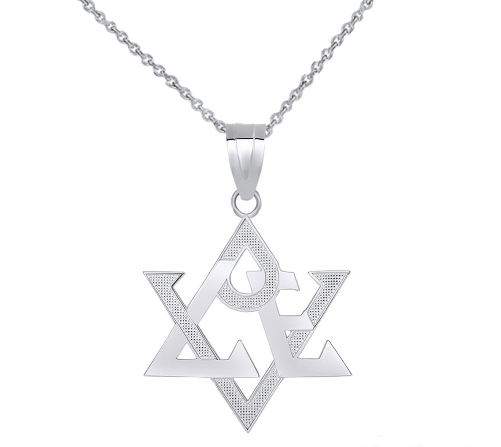 Sterling Silver Star of David Love Pendant Necklace