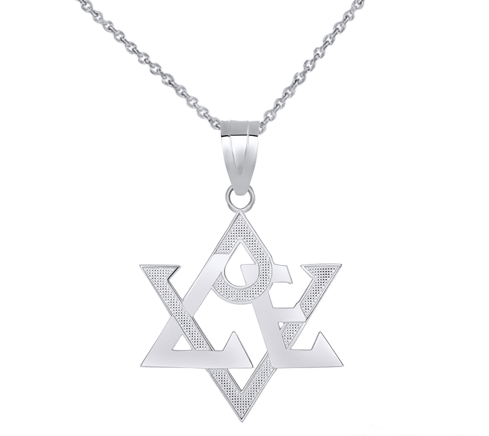 Sterling Silver Star of David Love Pendant Necklace