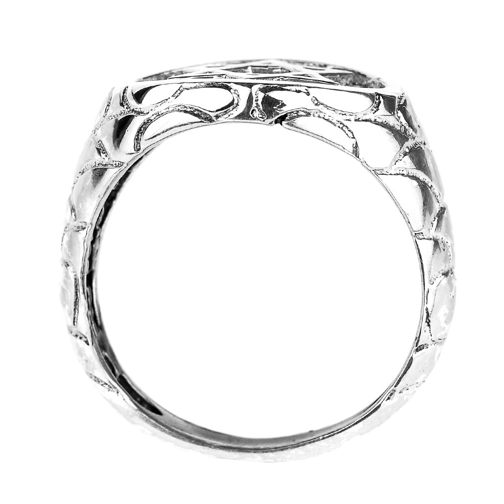 Sterling Silver Star of David Men's Ring, view 2
