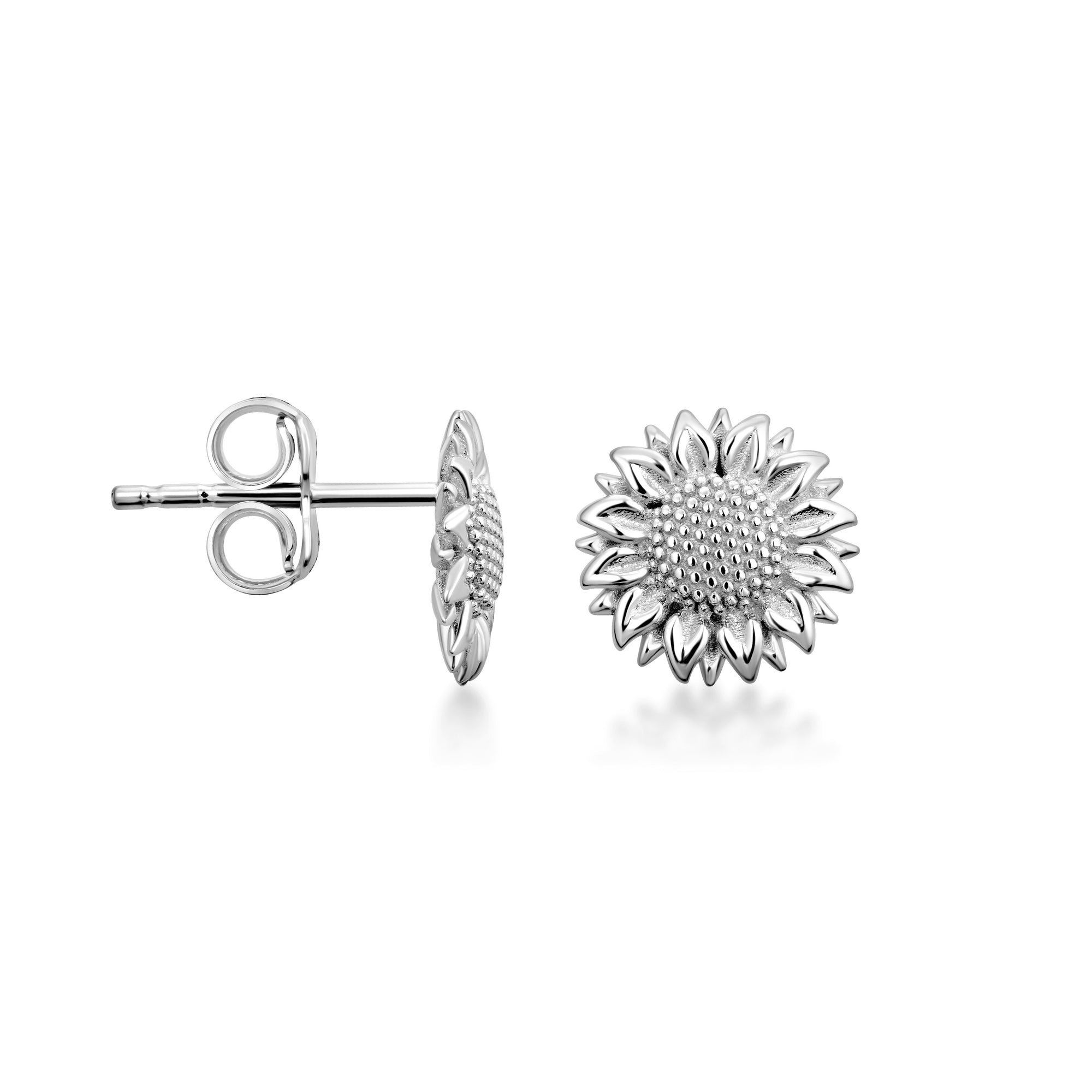 Sterling Silver Sunflower Studs