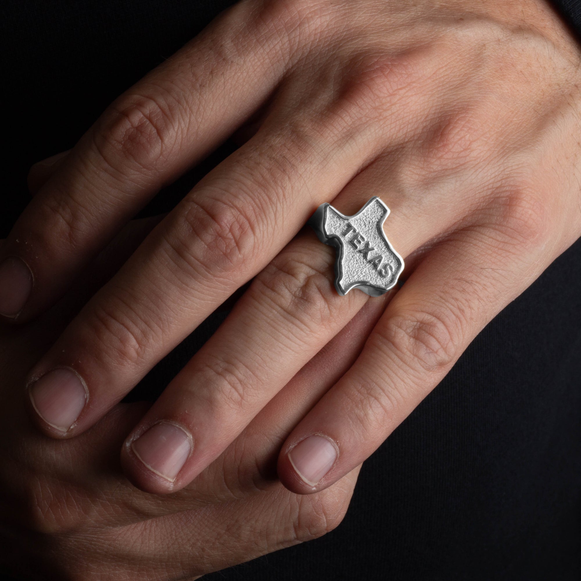 Sterling Silver Texas State Map Ring, view 2