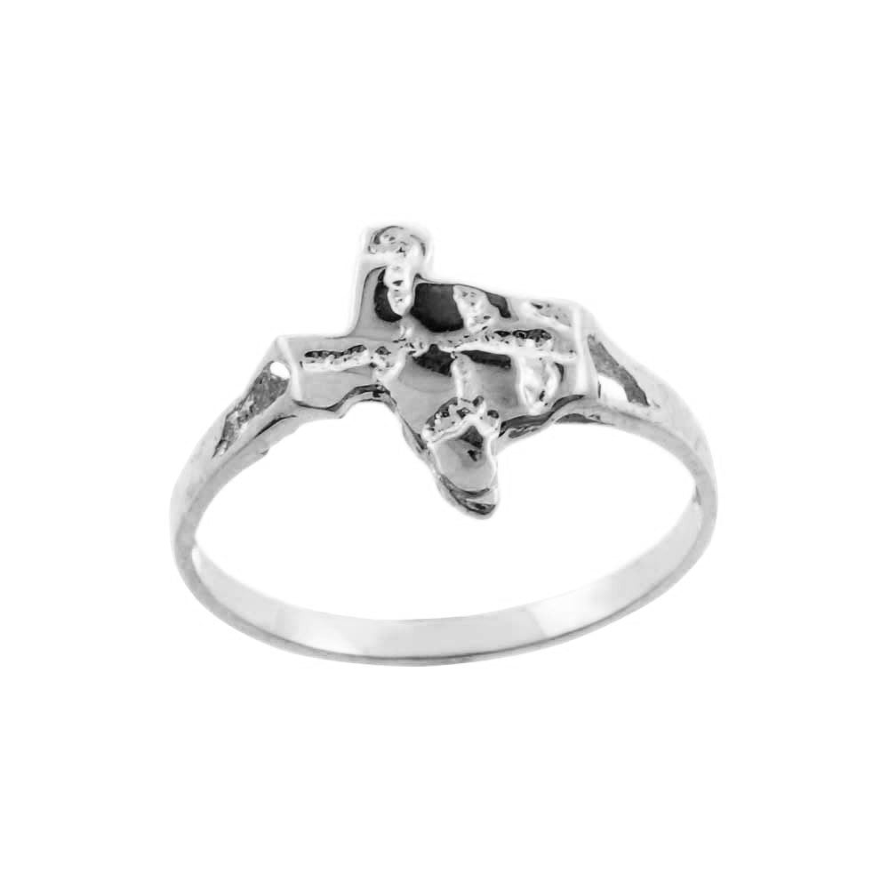 Sterling Silver Texas State Men's Nugget Ring