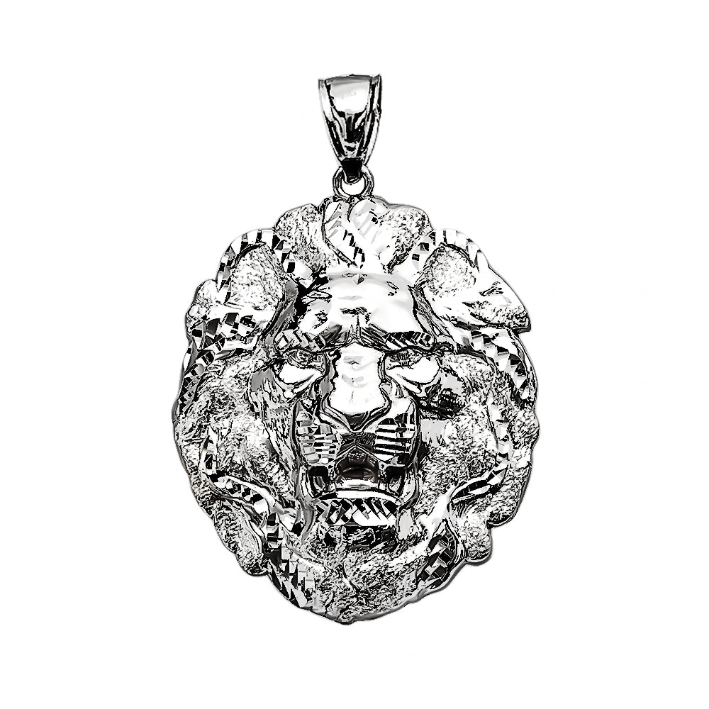 Sterling Silver Textured Lion Pendant