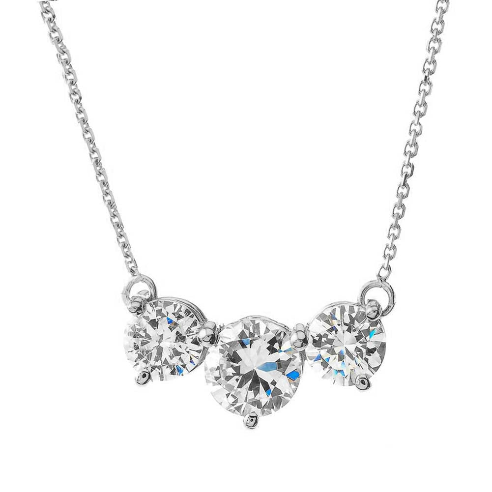 Sterling Silver Three Stone Necklace