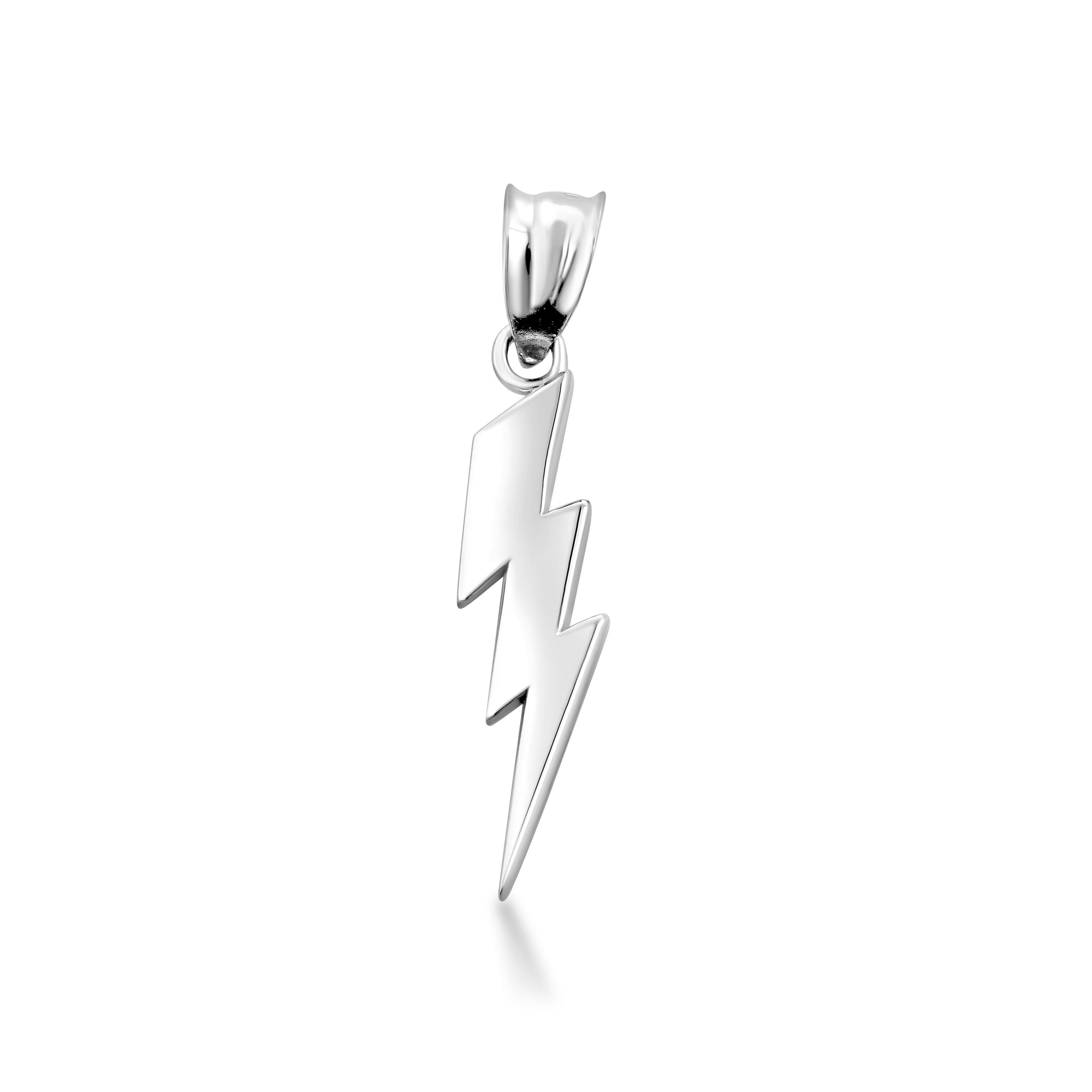 Sterling Silver Thunderbolt Charm Pendant Necklace