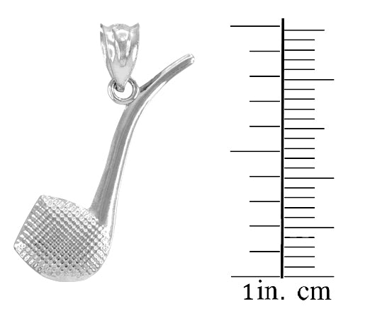Sterling Silver Tobacco Pipe Charm Necklace, view 2