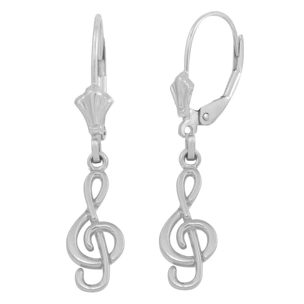 Sterling Silver Treble Clef Musical Symbol Earring Set