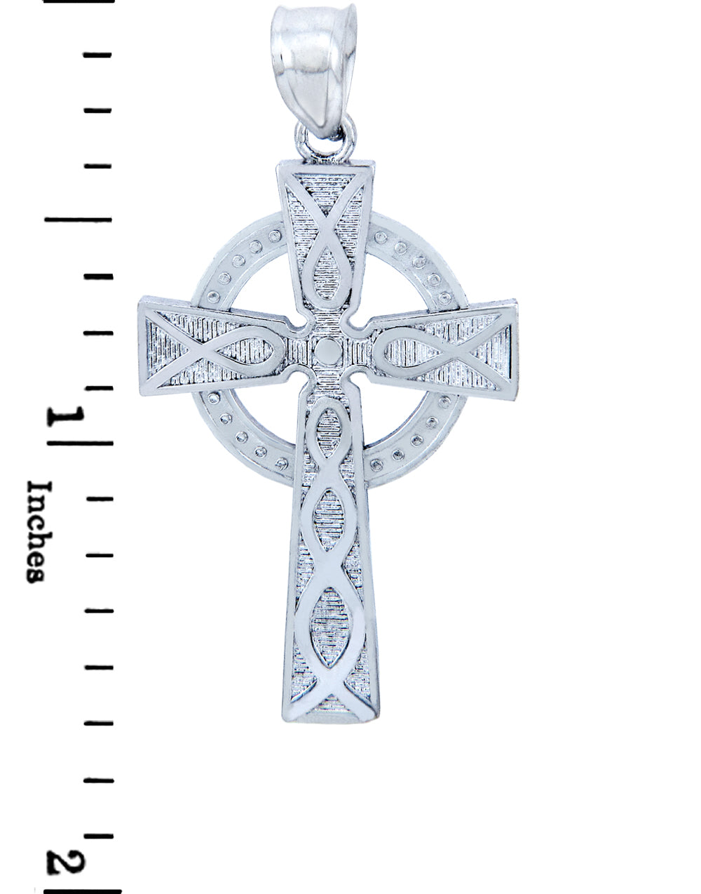 Sterling Silver Trinity Cross Pendant Necklace, view 3