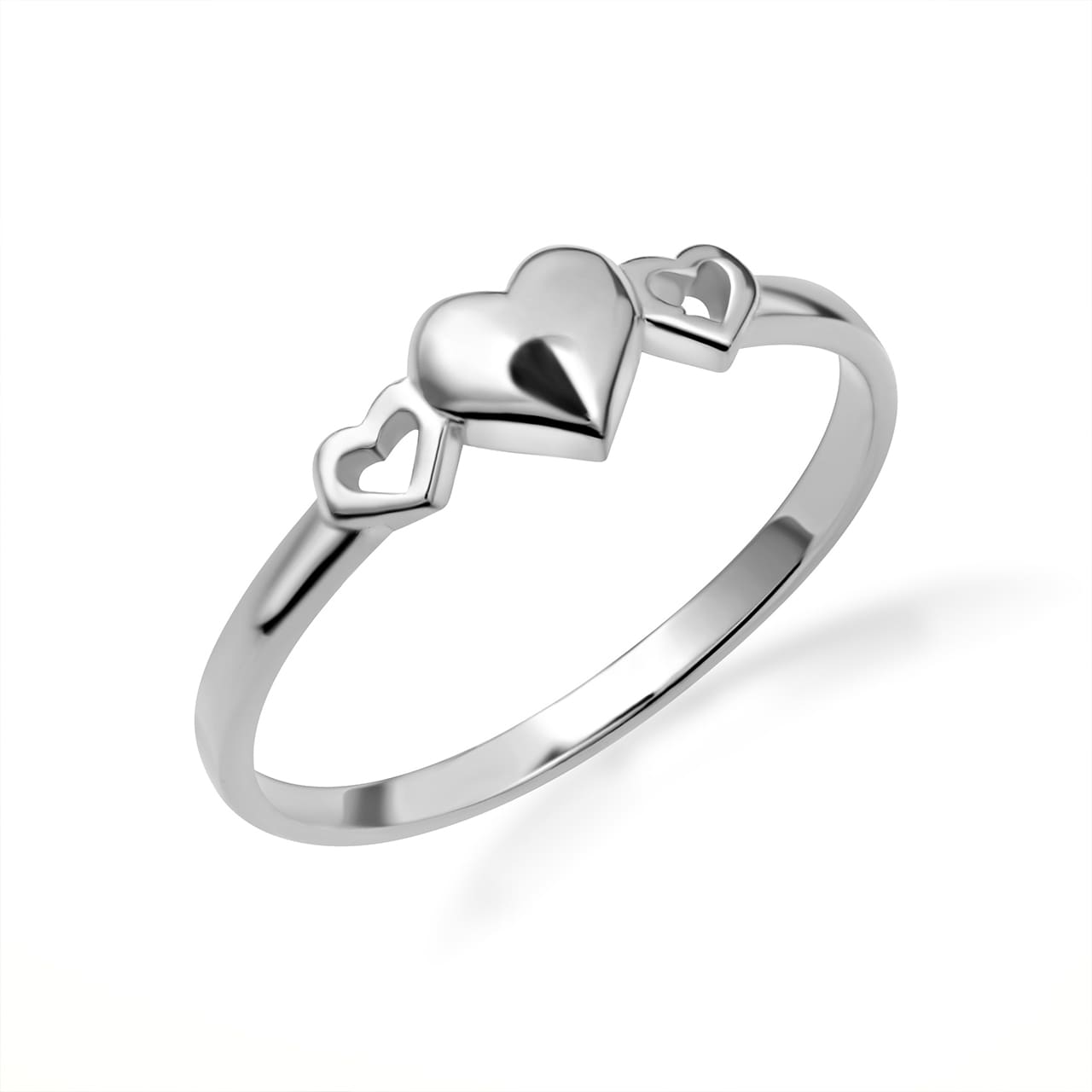 Sterling Silver Triple Heart Love Ring