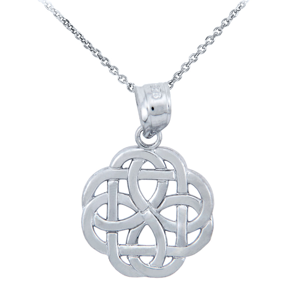Sterling Silver Triquetra Celtic Trinity Pendant Necklace