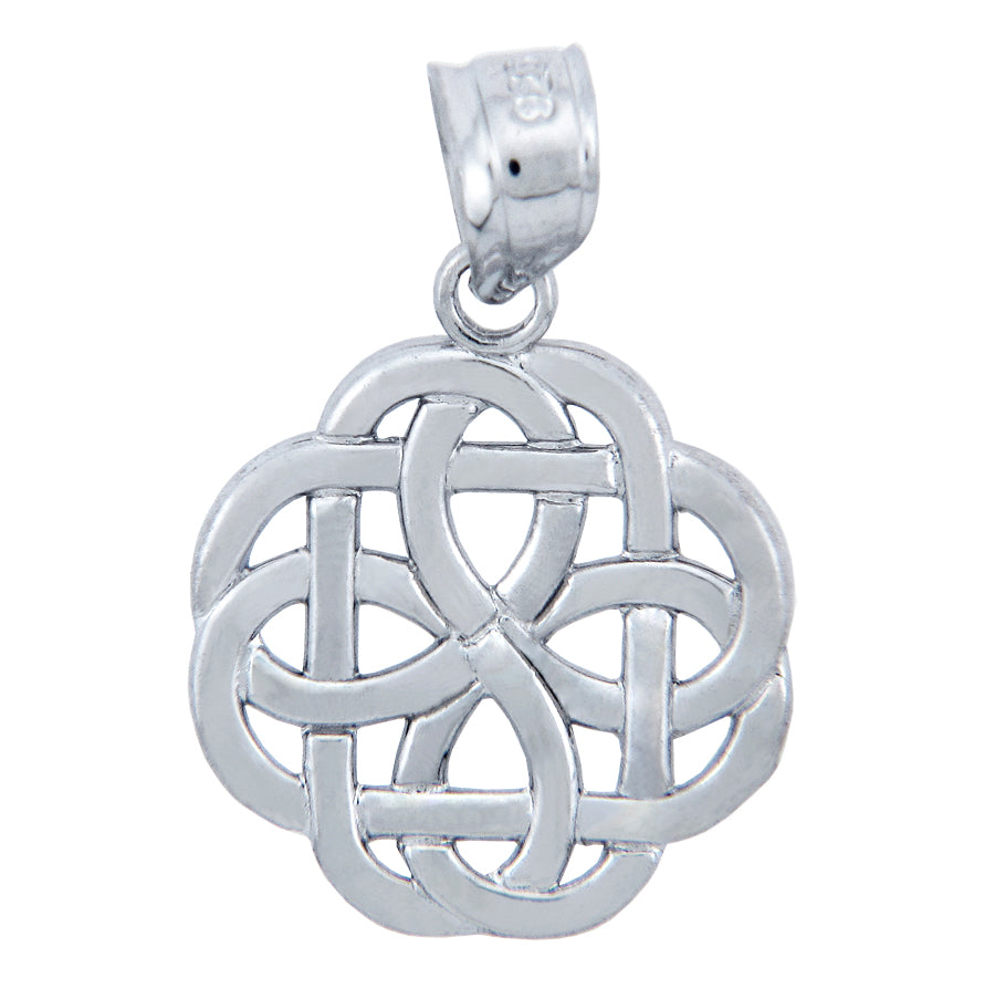 Sterling Silver Triquetra Celtic Trinity Pendant Necklace, view 2