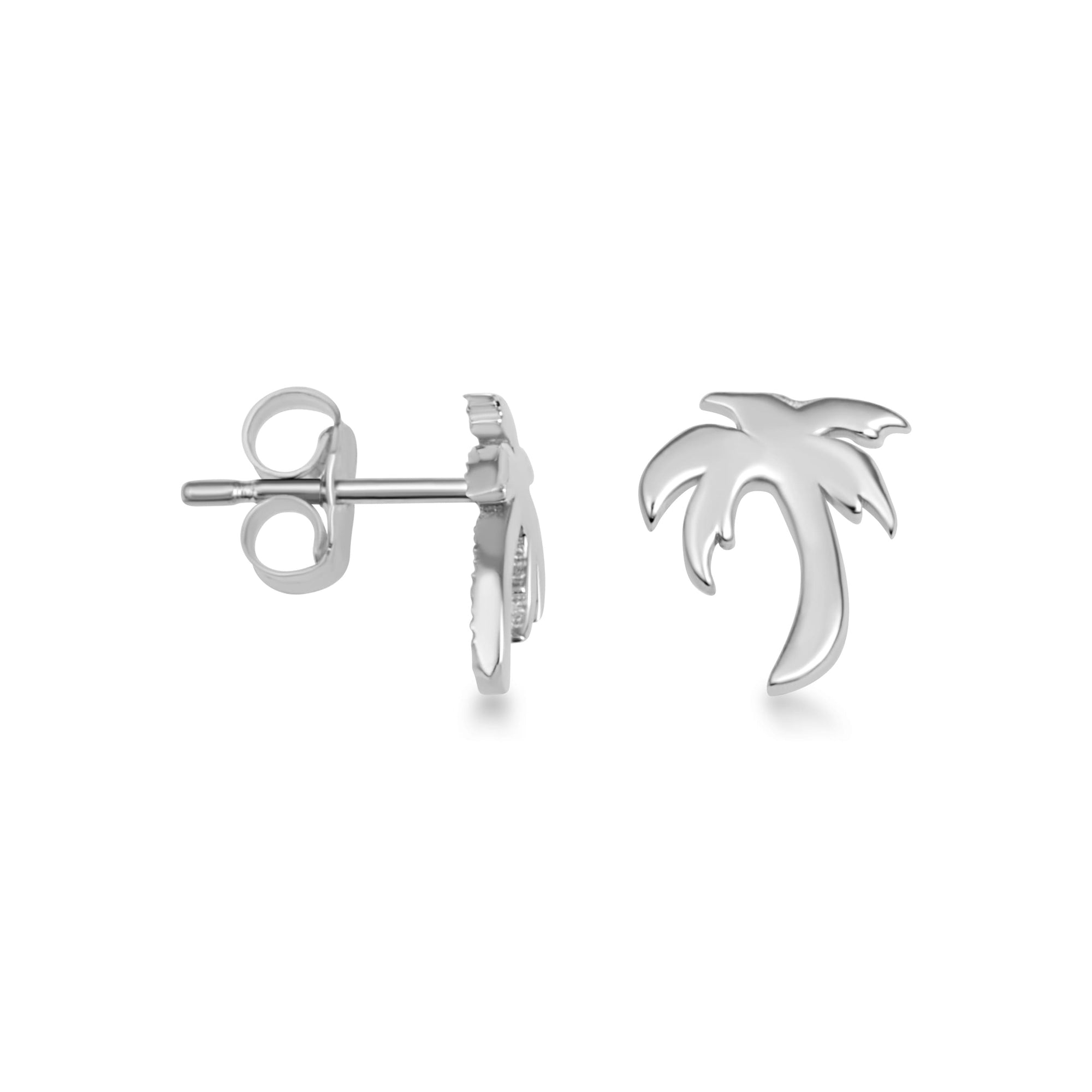 Sterling Silver Tropical Palm Tree Stud Earrings