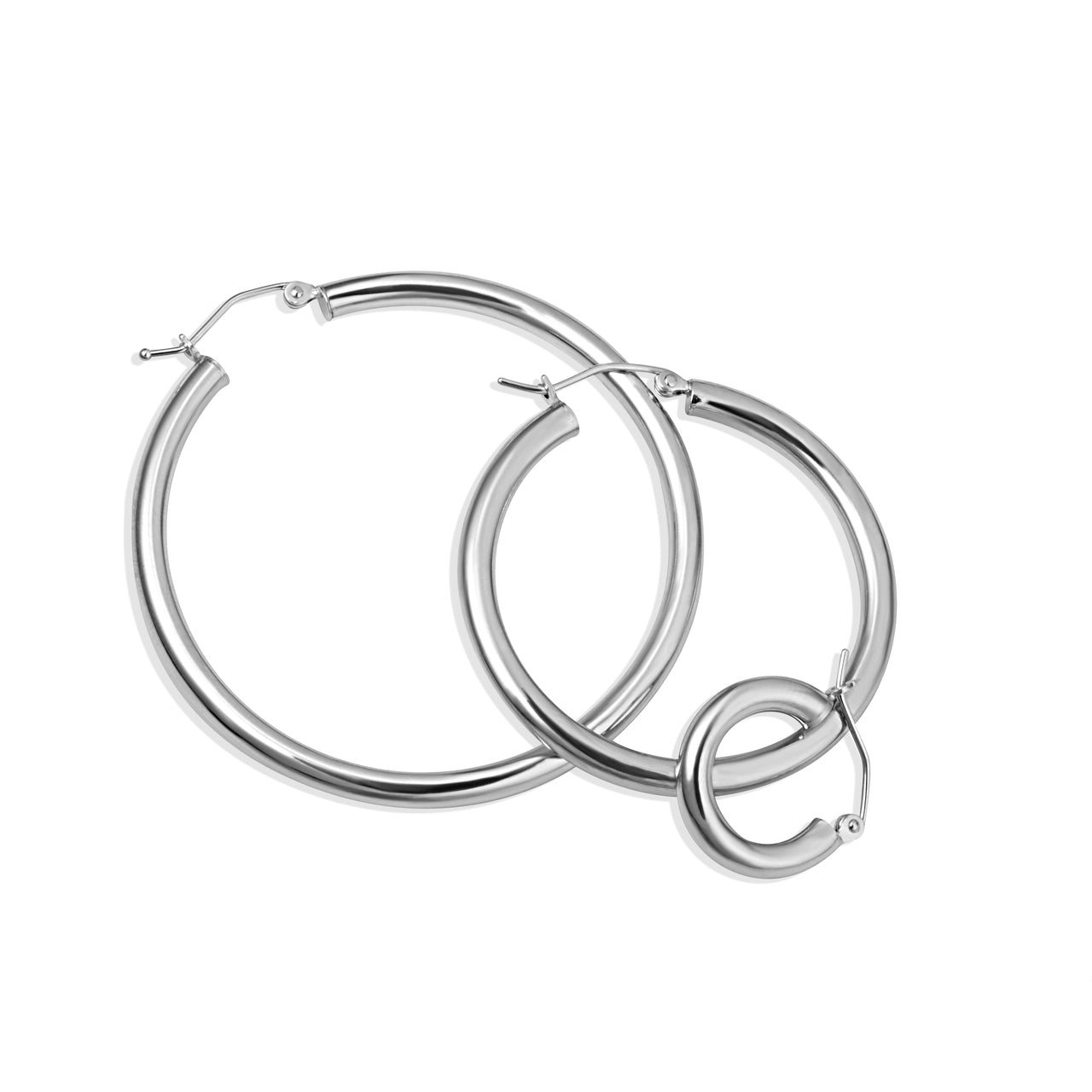 Sterling Silver Tube Hoop Earrings