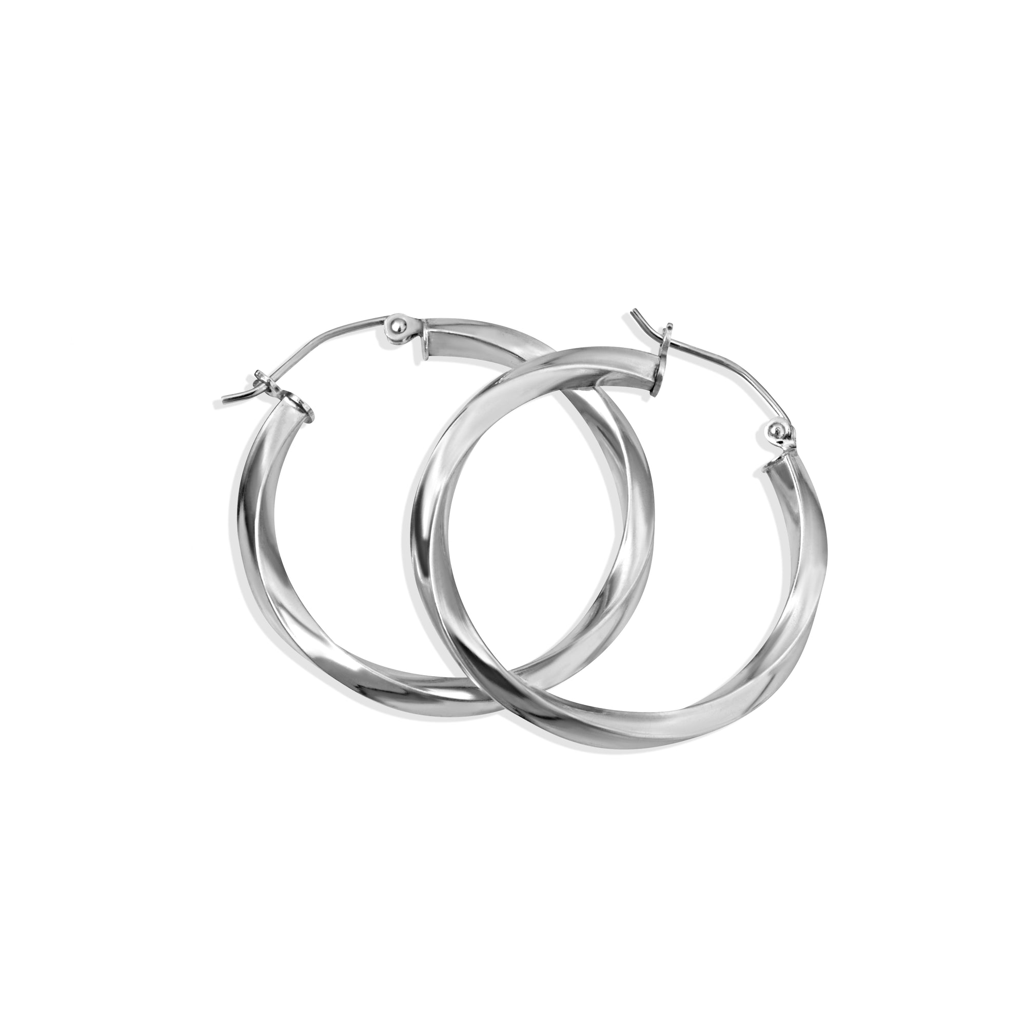 Sterling Silver Twisted Tube Hoop Earrings