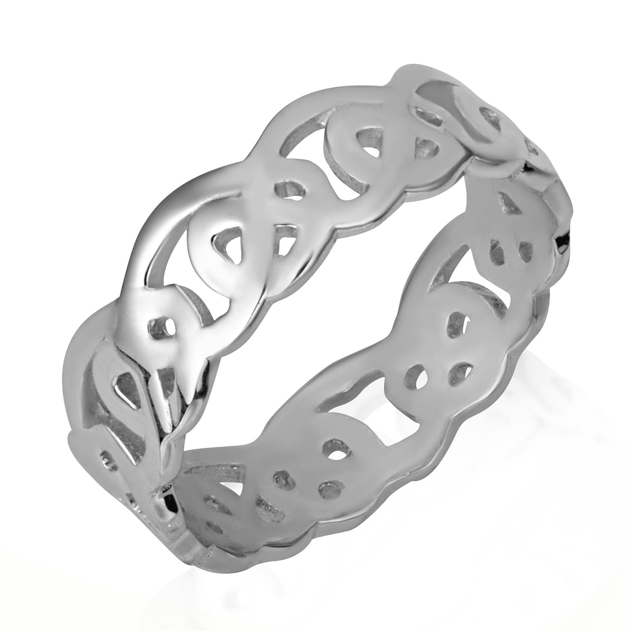Sterling Silver Unisex Timeless Celtic Trinity Knot Ring