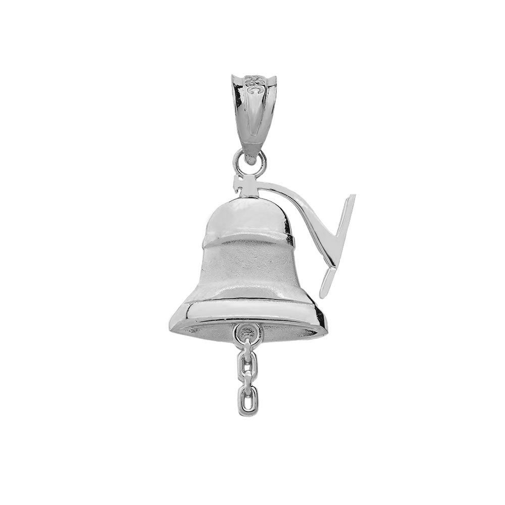 Sterling Silver Vintage Bell Pendant Necklace, view 2