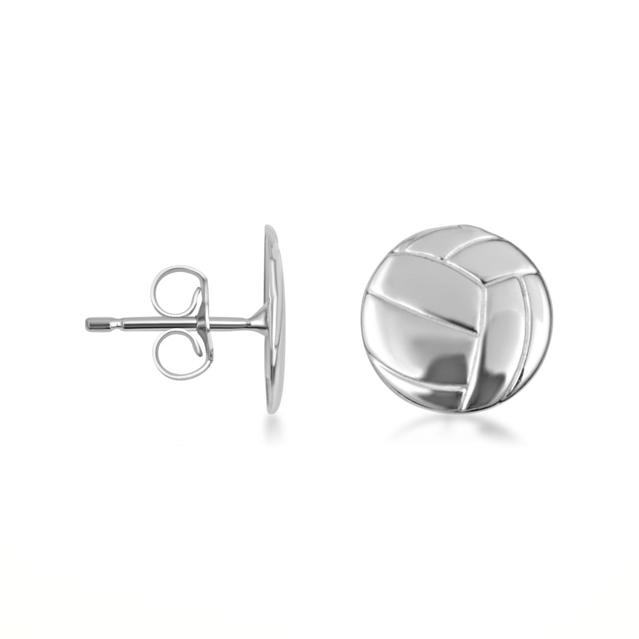 Sterling Silver Volleyball Sports Athletic Stud Earrings