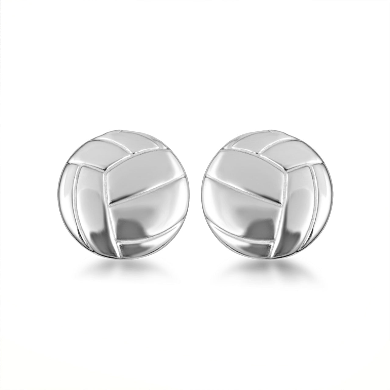 Sterling Silver Volleyball Sports Athletic Stud Earrings, view 4