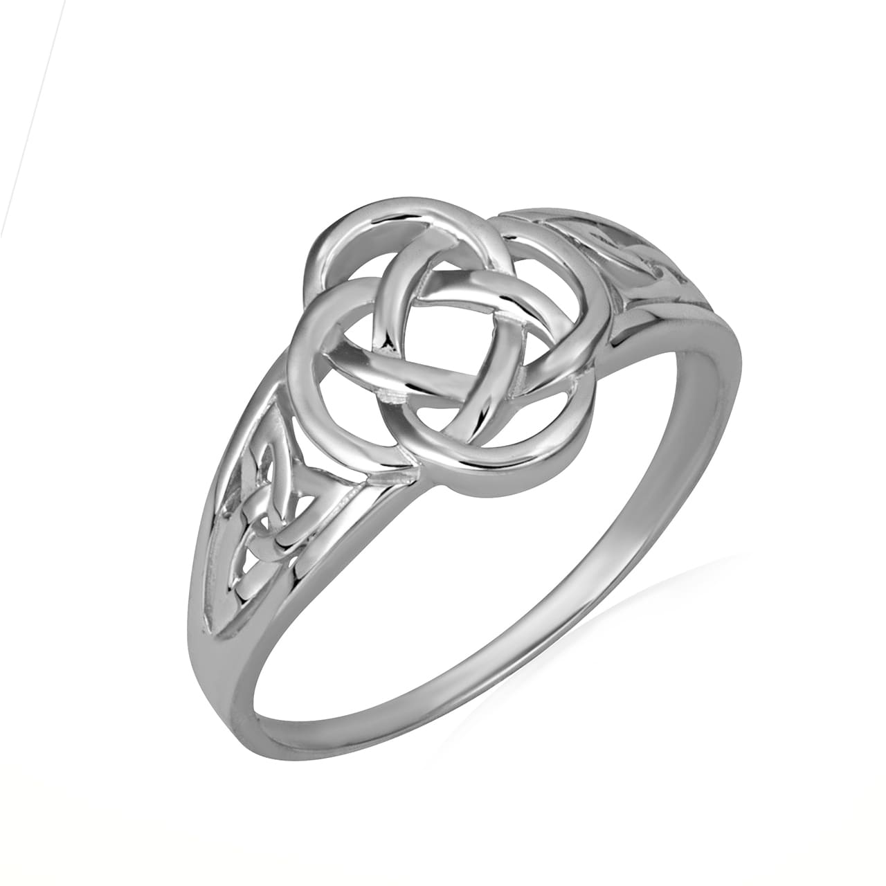 Sterling Silver Women's Symbolic Dara Knot Trinity Ring