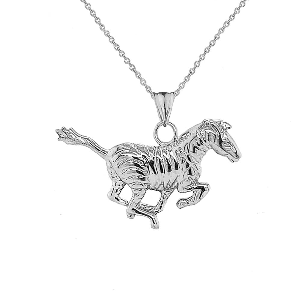 Sterling Silver Zebra Pendant Necklace