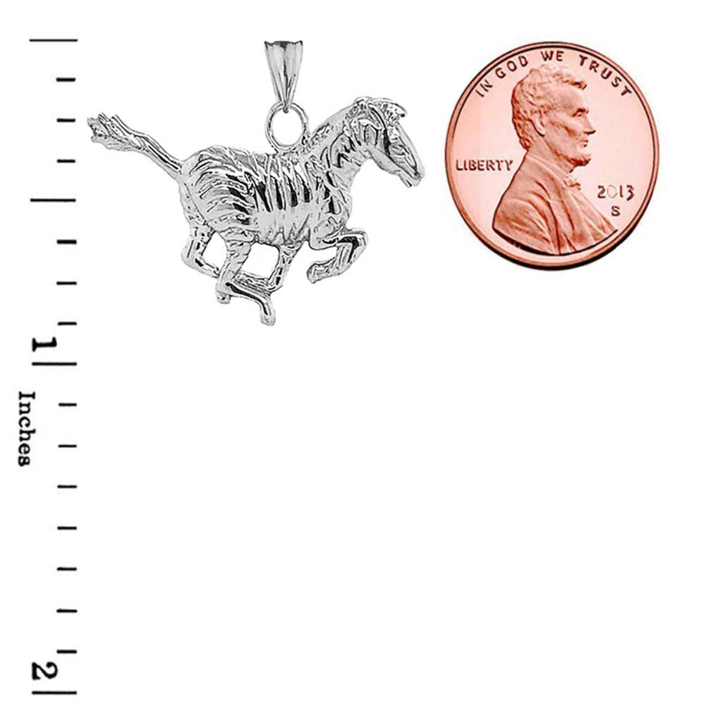 Sterling Silver Zebra Pendant Necklace, view 3