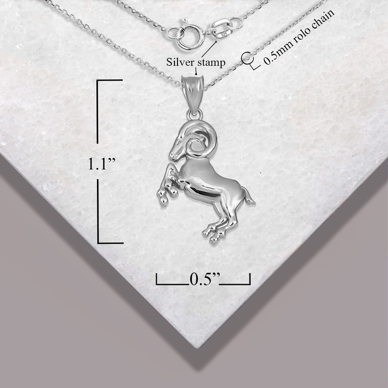 Sterling Silver Zodiac Symbol Pendant Necklace, view 4