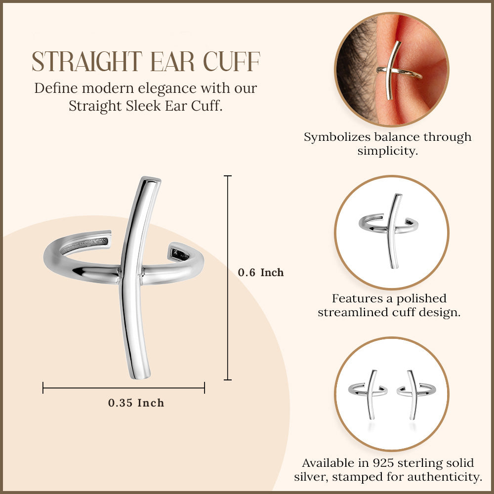 Straight Sleek Ear Cuffs, view 3