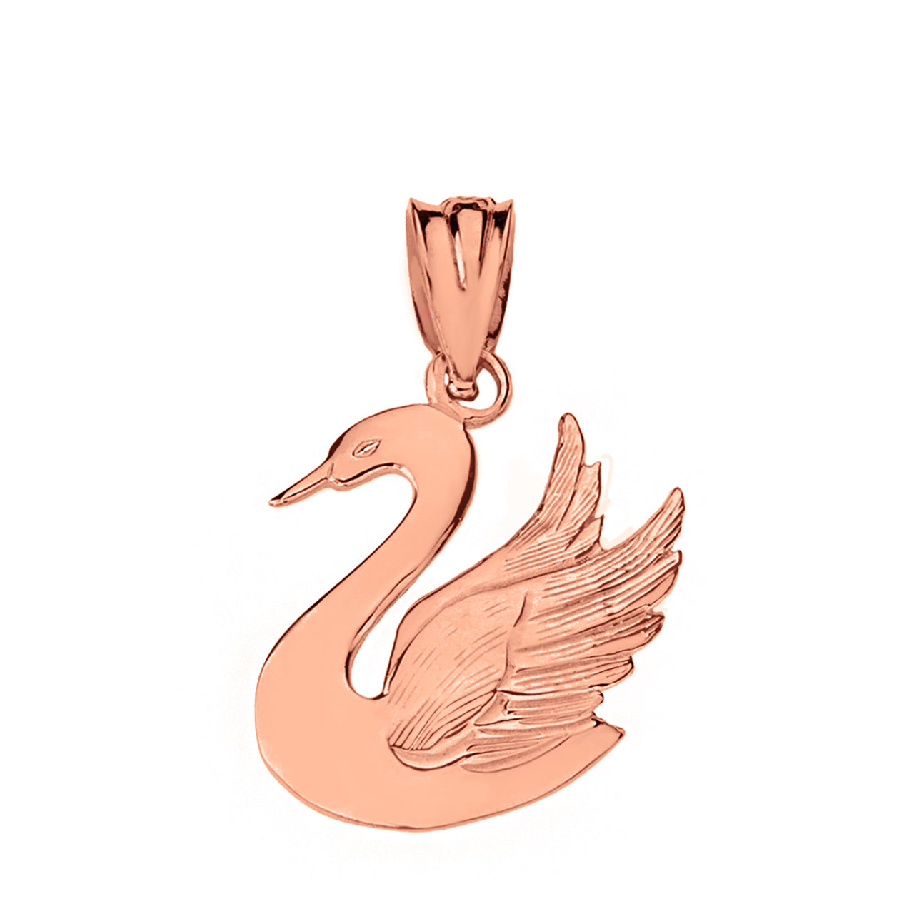 Swan Pendant Necklace in Solid Gold, view 6