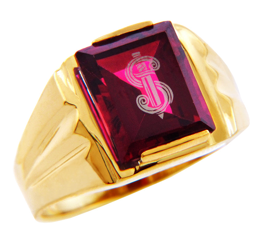 Sword Garnet and Gold Ring