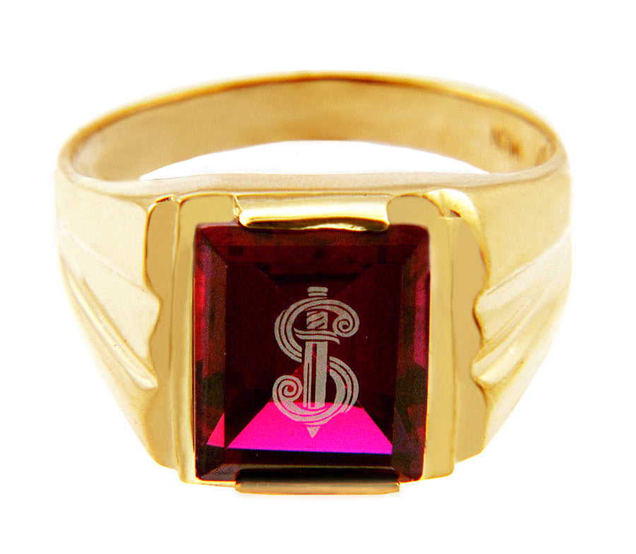 Sword Garnet and Gold Ring, view 3