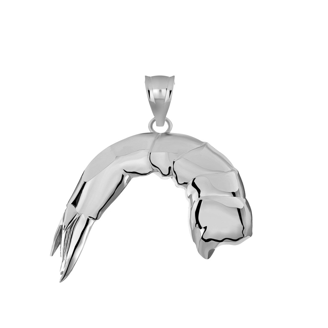Tail On, Headless Shrimp Pendant Necklace in Gold, view 5