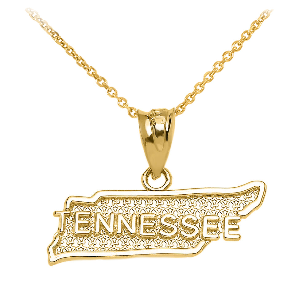 Tennessee State Map Gold Pendant Necklace Style#: Texas Map