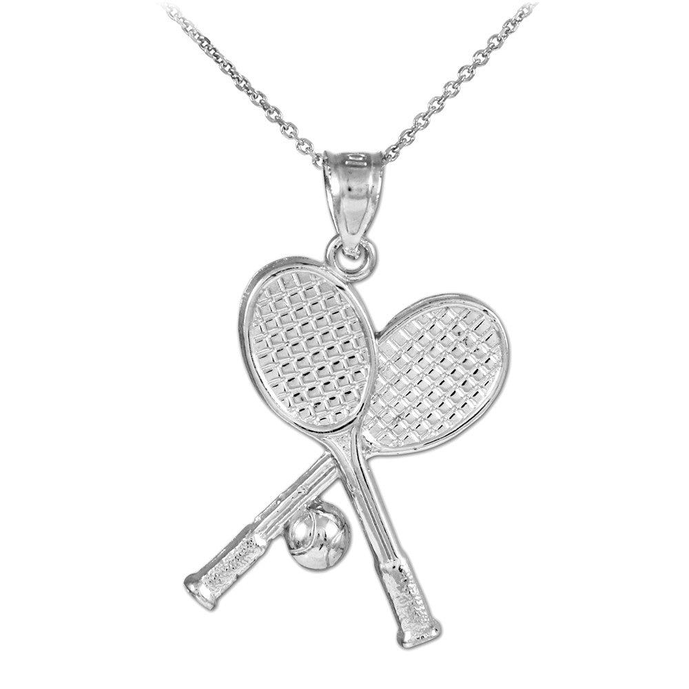 Tennis Racquets and Ball Gold Charm Sports Pendant Necklace, view 3