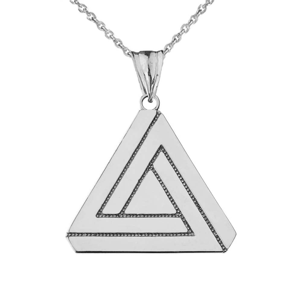 The Impossible (Penrose) Triangle Pendant Necklace in Sterling Silver