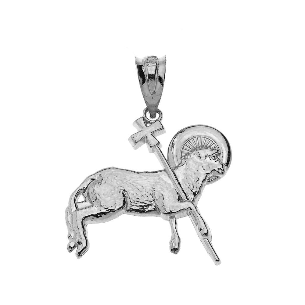 The Lamb of God Pendant Necklace in Sterling Silver, view 2