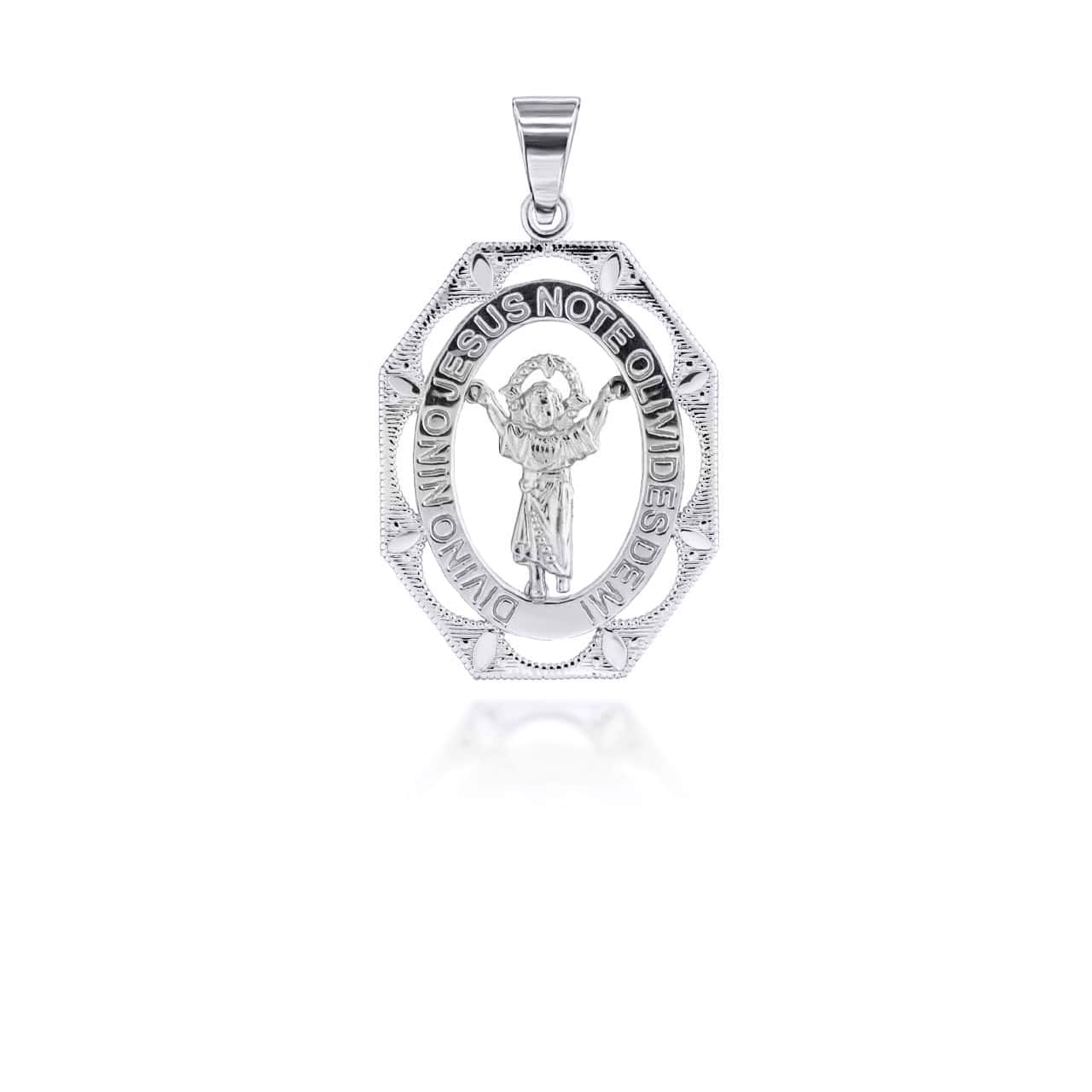 Tri Tone Divino Nino Jesus Large Pendant Necklace, view 7