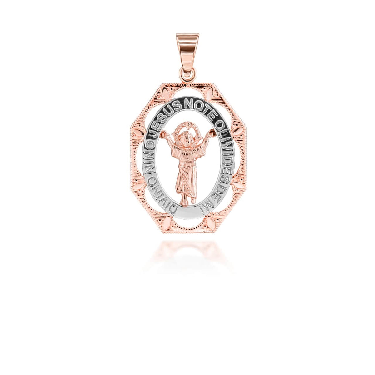 Tri Tone Divino Nino Jesus Small Pendant Necklace, view 7