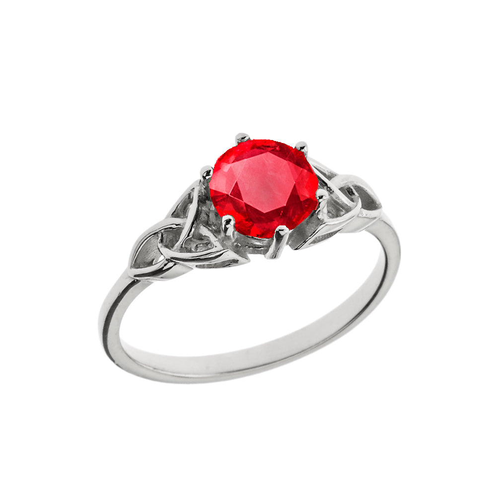 Trinity Knot Personalized Birthstone Engagement/Proposal Ring in Sterling Silver, view 6