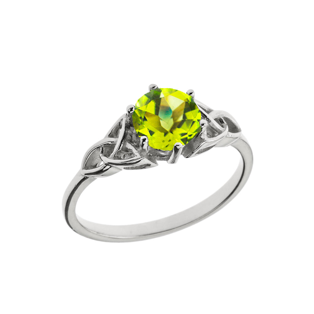Trinity Knot Personalized Genuine Birthstone Engagement/Proposal Ring in Sterling Silver, view 4