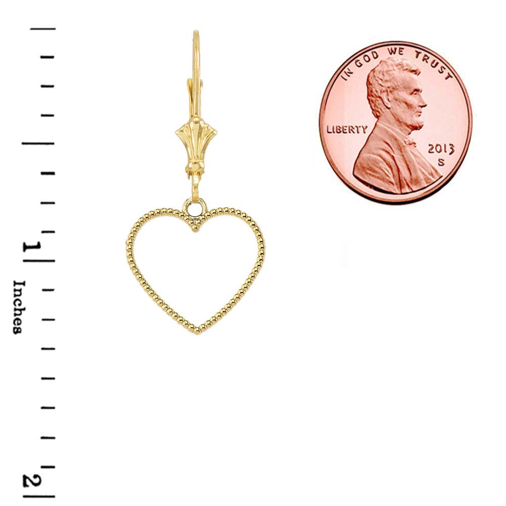 Two Sided Beaded Open Heart Earrings, view 4