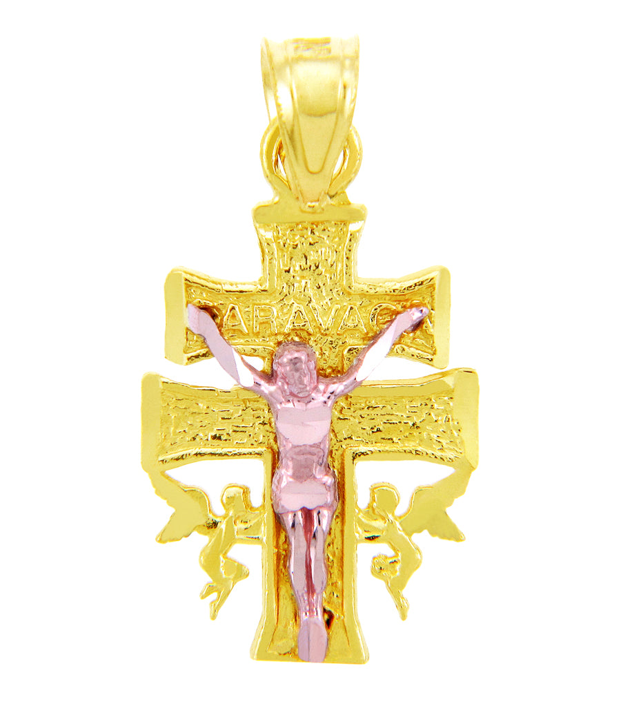 Two-Tone Gold Caravaca Cross