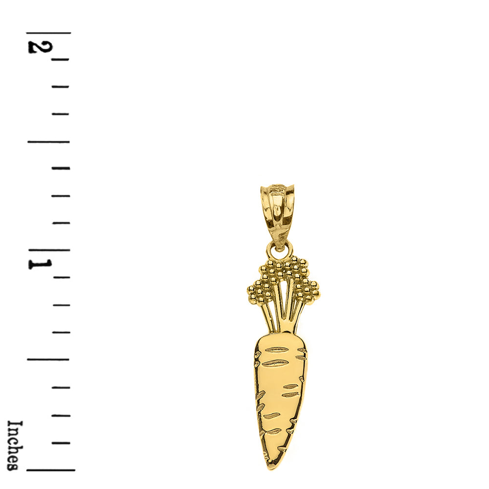 Two-Tone Gold Carrot Vegetable Pendant Necklace, view 3