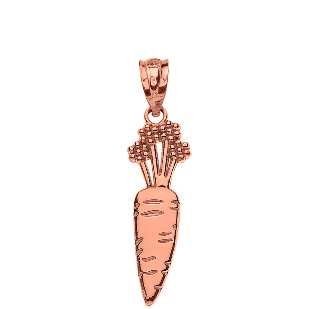 Two-Tone Gold Carrot Vegetable Pendant Necklace, view 11