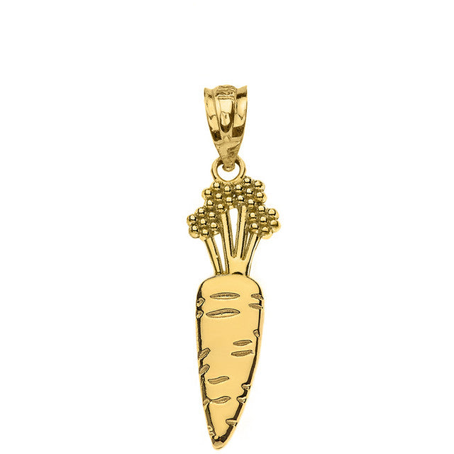 Two-Tone Gold Carrot Vegetable Pendant Necklace, view 12