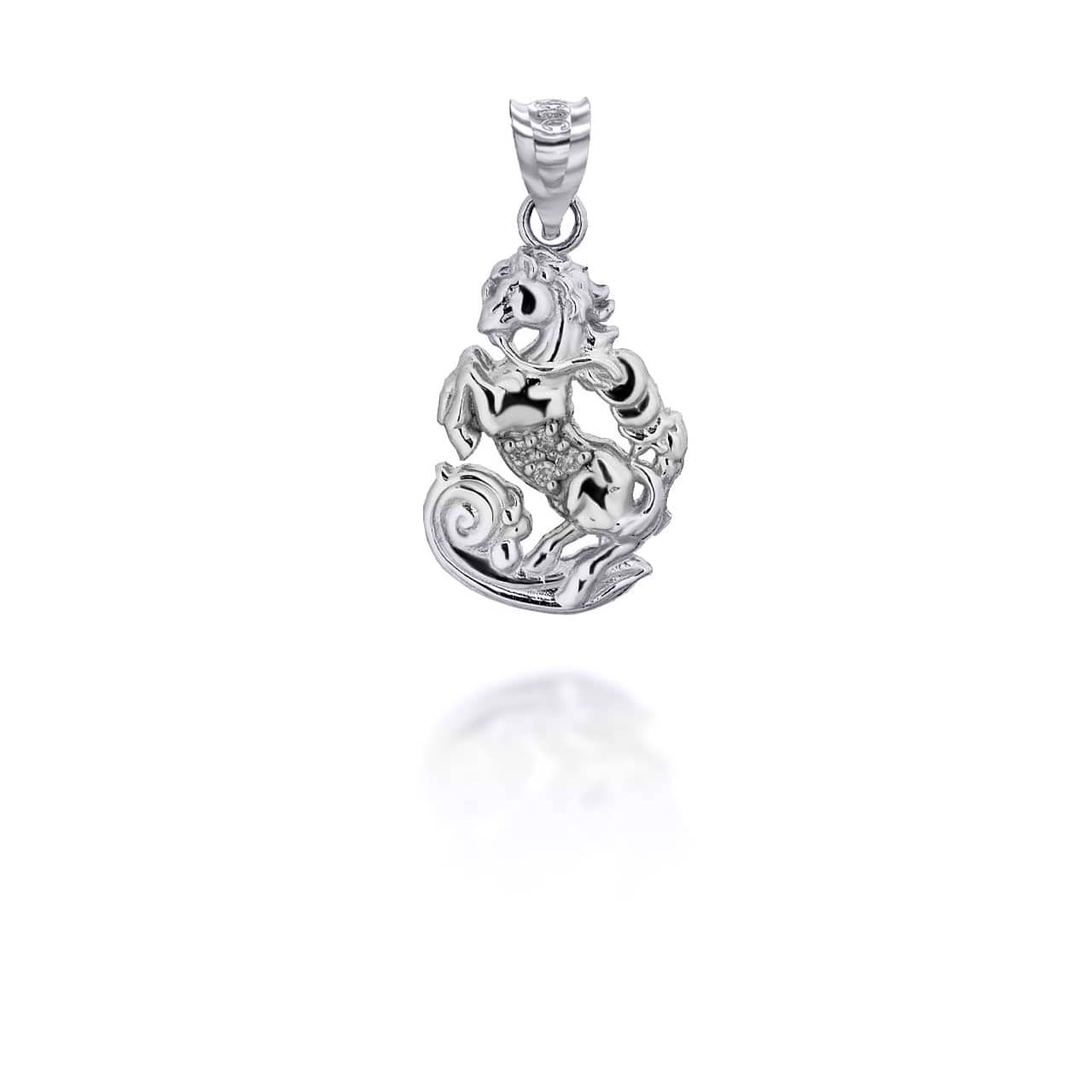 Two-Tone Gold Chinese Lunar New Year of the Horse with Diamonds Pendant Necklace, view 8