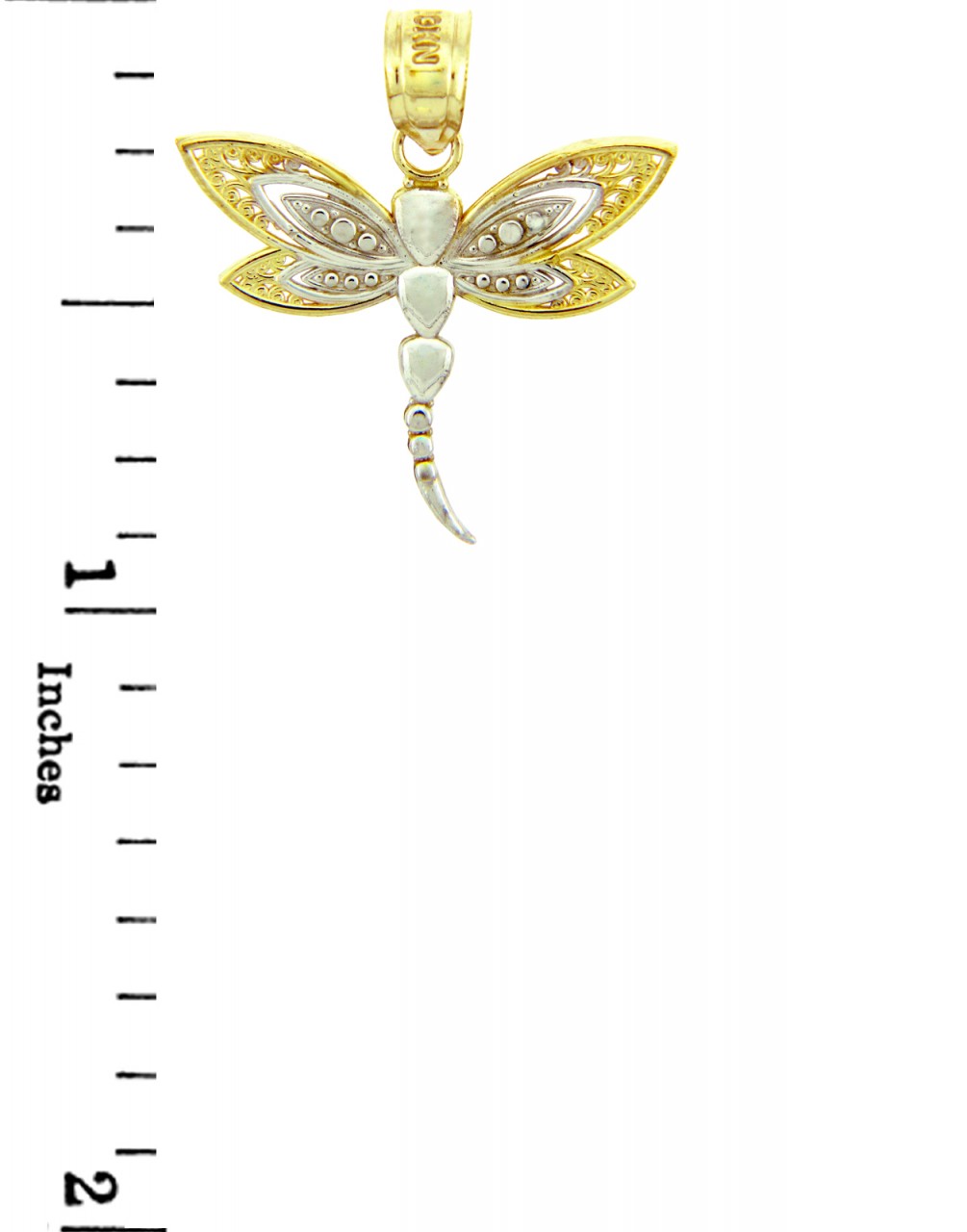 Two-Tone Gold Dragonfly Pendant, view 2