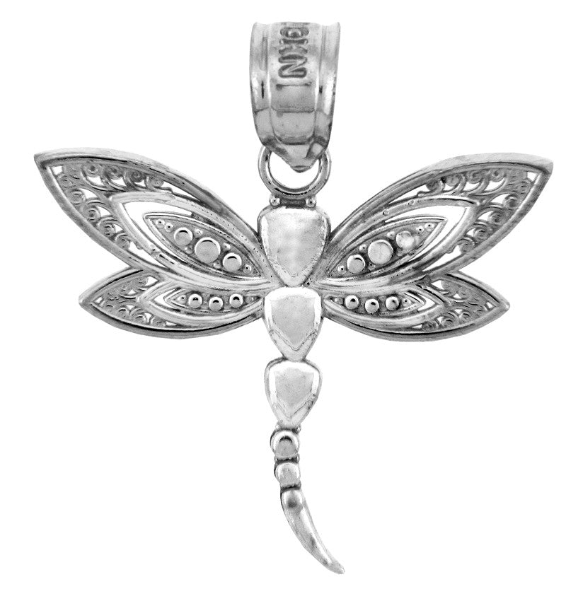 Two-Tone Gold Dragonfly Pendant, view 3